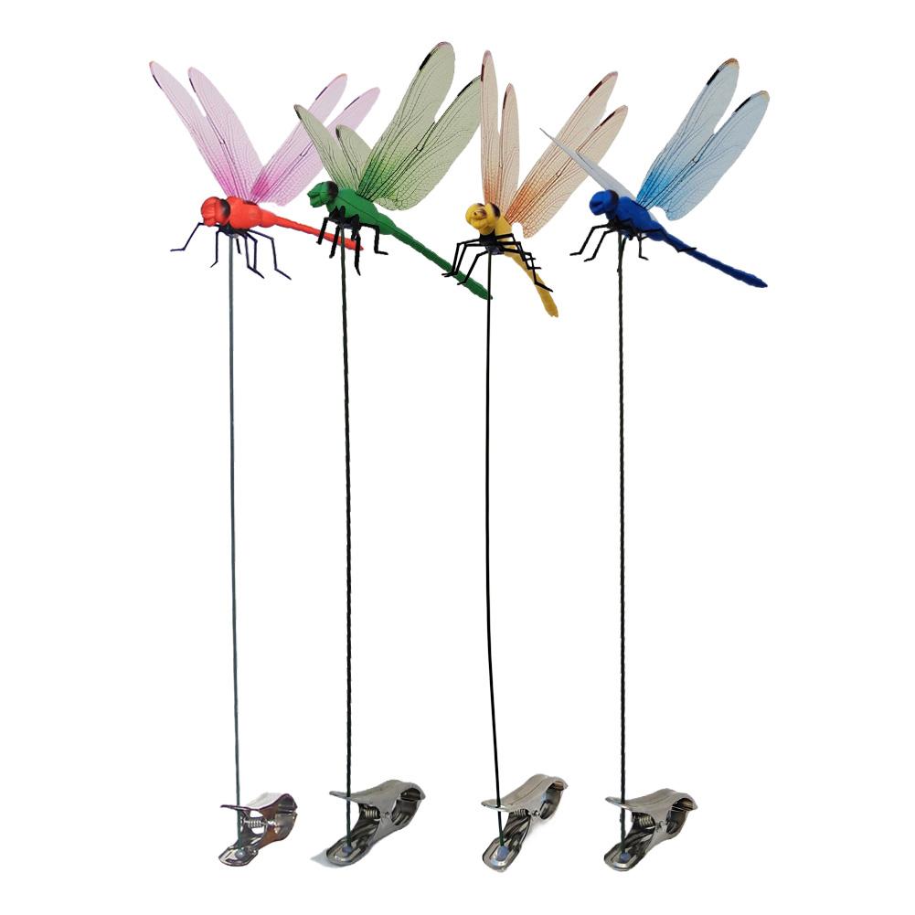 

4Pcs Simulated Dragonfly Hat Clips 3D Realistic Dragonfly Clip Waterproof Bug Repellent Decoys Dragonfly Hat Clamp Garden Decor
