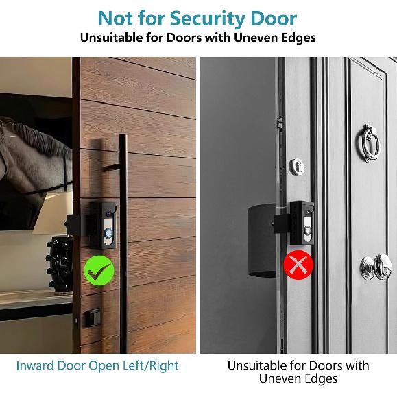 KIMILAR 2024 Upgrade Anti-Theft Video Doorbell Mount, Not Block Doorbell Motion Sensor, Adjustable No-Drill Mounting Bracket Wedge Holder Accessories