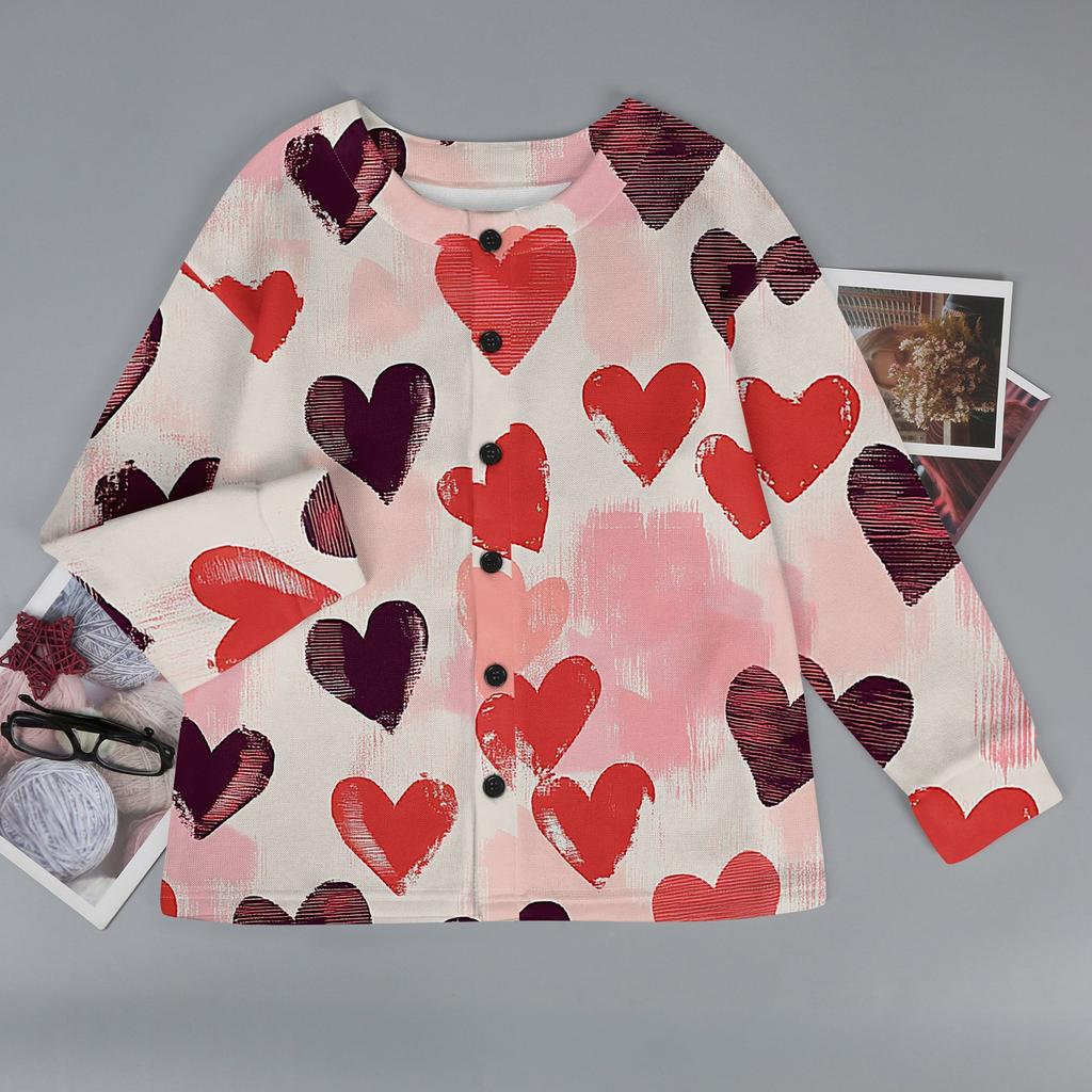 Women's Fashion  Long Sleeve Warm Knit Print Coat Top