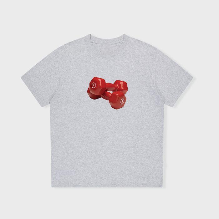 

Creative Dumbbell Printed Pure Cotton T-shirt Men and Women with The Same Round Neck Cotton Short-sleeved T-shirt Funny Clothes 4XL