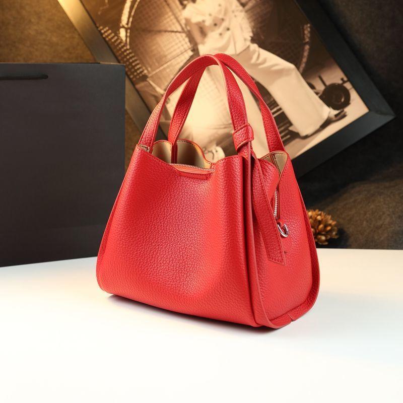 Однолямочная сумка-мессенджер Кожаная сумка для commuters Премиальный нишевый дизайн Сумка-ведро Овощная корзина