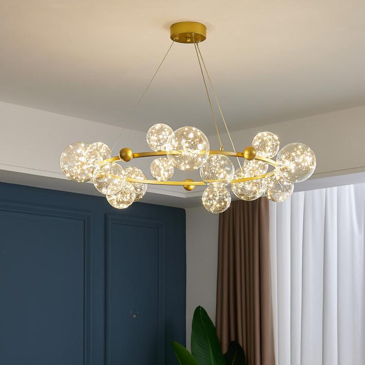 Nordic Starry Sky Modern Chandelier: Magic Bean Bubble Light for Living Room and Bedroom