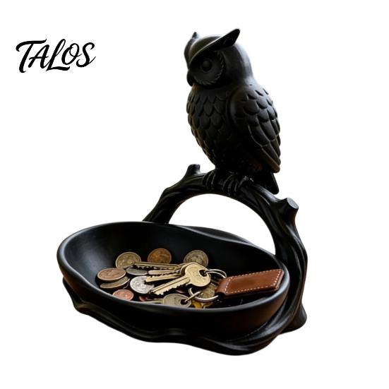 Talos 3D Printed Owl Storage Tray, Large Capacity & Branch Jewelry Tray for Earrings Keys Coins, Decorative Desktop Organizer Home Entrance