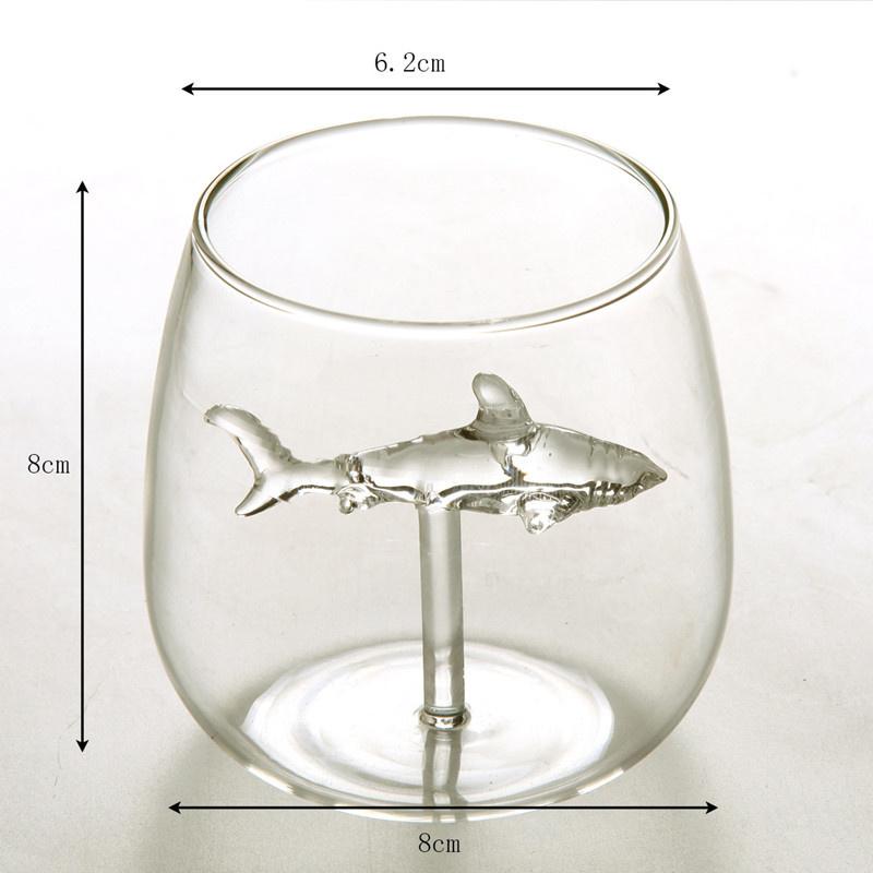 Kawaii Haifisch Weinglas Karaffe, Barkeeper Tassen, Cocktail Trinkgläser, Bier, Whisky Gläser, 300ml, 2 Stück
