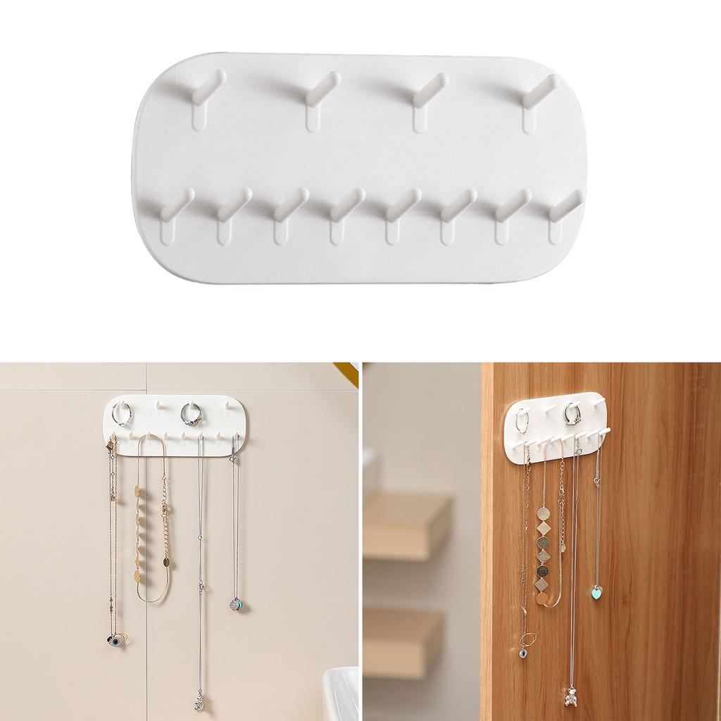 Self-adhesive Necklace Holder Plastic Necklace Organizer Wall Mounted for Necklace Jewelry Bangles Bracelets and Rings