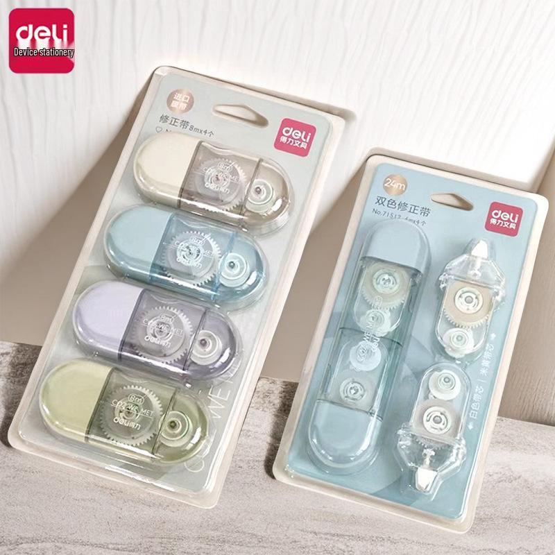Deli Large Capacity Correction Tape Set for Students - High Visibility Stationery Supplies