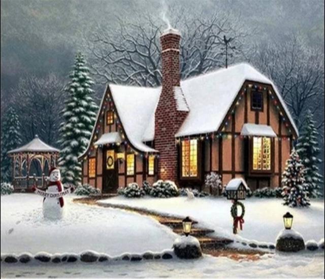 

Ruopoty DIY рамка картина по номерам зимний пейзаж настенное искусство ручная роспись уникальный подарок картина по номерам снег для гостиной 40x50cm NO Frame