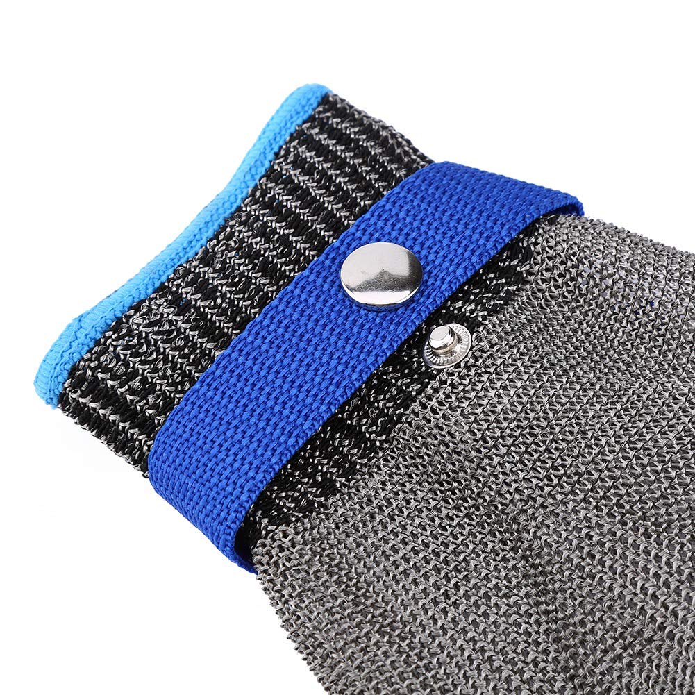 Cut Resistant Stainless Steel Anti-Slip Silvery Work Gloves Grade 5 for Personal Care