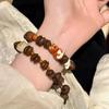 Handmade Natural Coffee Bean Bracelet Elastic Coconut Chip Wood Chip Braided Hand Decoration Bracelet For Women