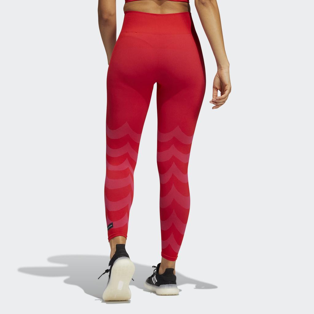 Adidas X Marimekko Color Block Knitted Training Leggings Women Leggings Bright-Red GU9526