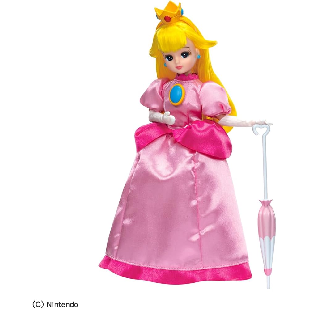 Takara Tomy Licca-chan Super Mario Peach Style Doll Toy for Pretend Play Ages 3 and Up