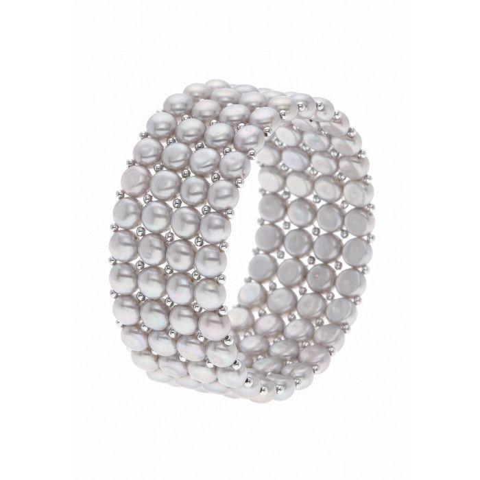 Bracelet - PEARLS & COLORS - Pearls & Colors - Perles d'eau douce 3-4 mm - Perles grises - Argent 925