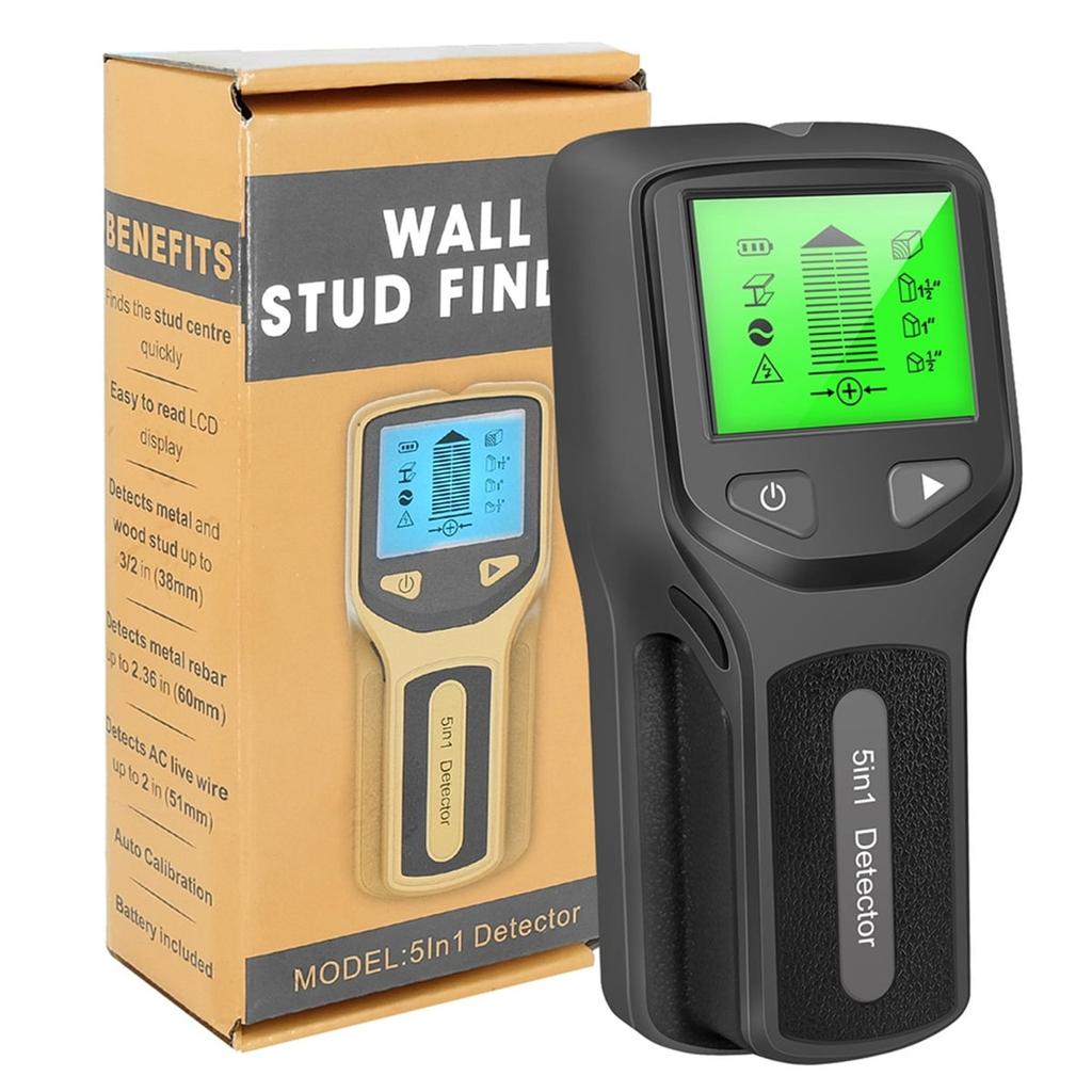 5in1 Handheld Wall Scanner Metal Wood Wire Cable Detector Multifunctional Stud Finder for Construction and DIY Projects