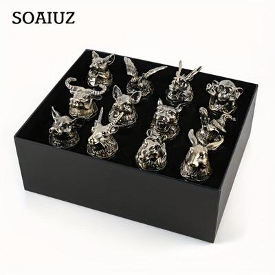 Elegantne 12 tk Zodiac Shot klaasikomplekt – Hiina Baijiu jooginõud, mitmeotstarbelised ja korduvkasutatavad, sobivad ideaalselt kinkimiseks