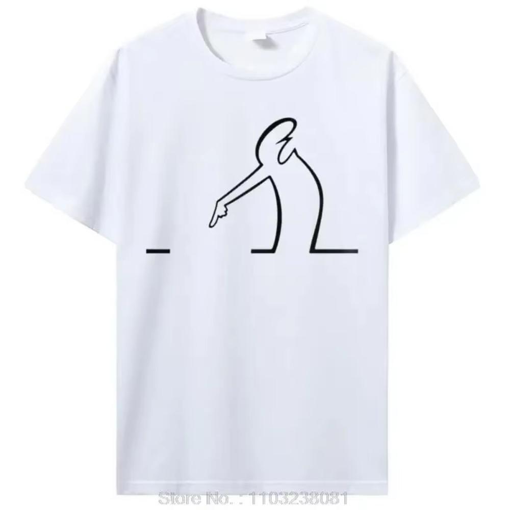 La Linea TV Erkekler İçin İşaret Eden Mizah Günlük Tişört Yenilikçi Trend Bol Komik Pamuklu Tişört Bisiklet Yaka Üstler