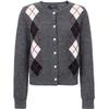 VEROMODA Women's Retro Rhombus Knit Long-Sleeve Cardigan
