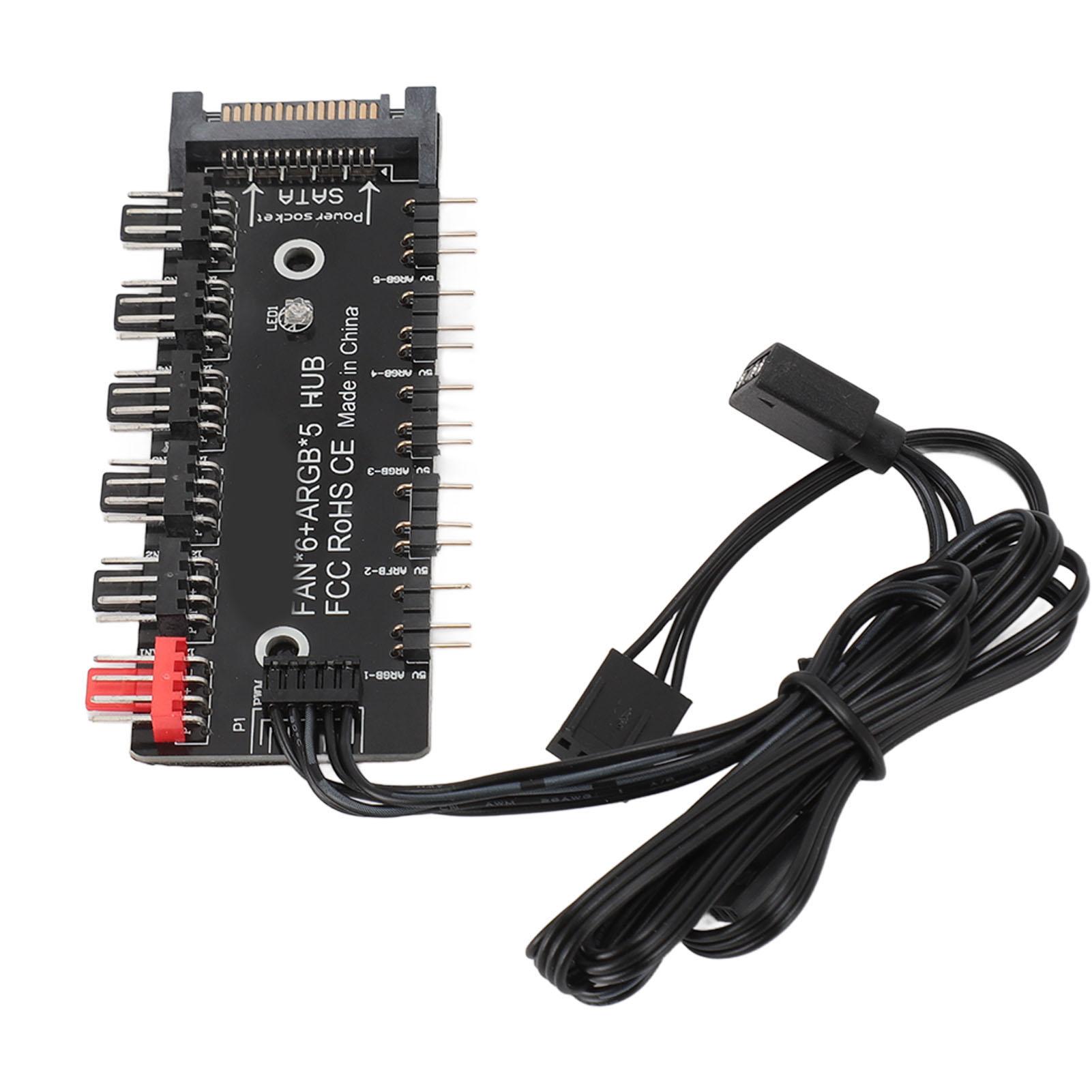 

2 в 1 концентратор-разветвитель 5 5 В 3PIN ARGB портов 6 12 В 4PIN PWM портов 15PIN SATA блок питания Корпус ЦП