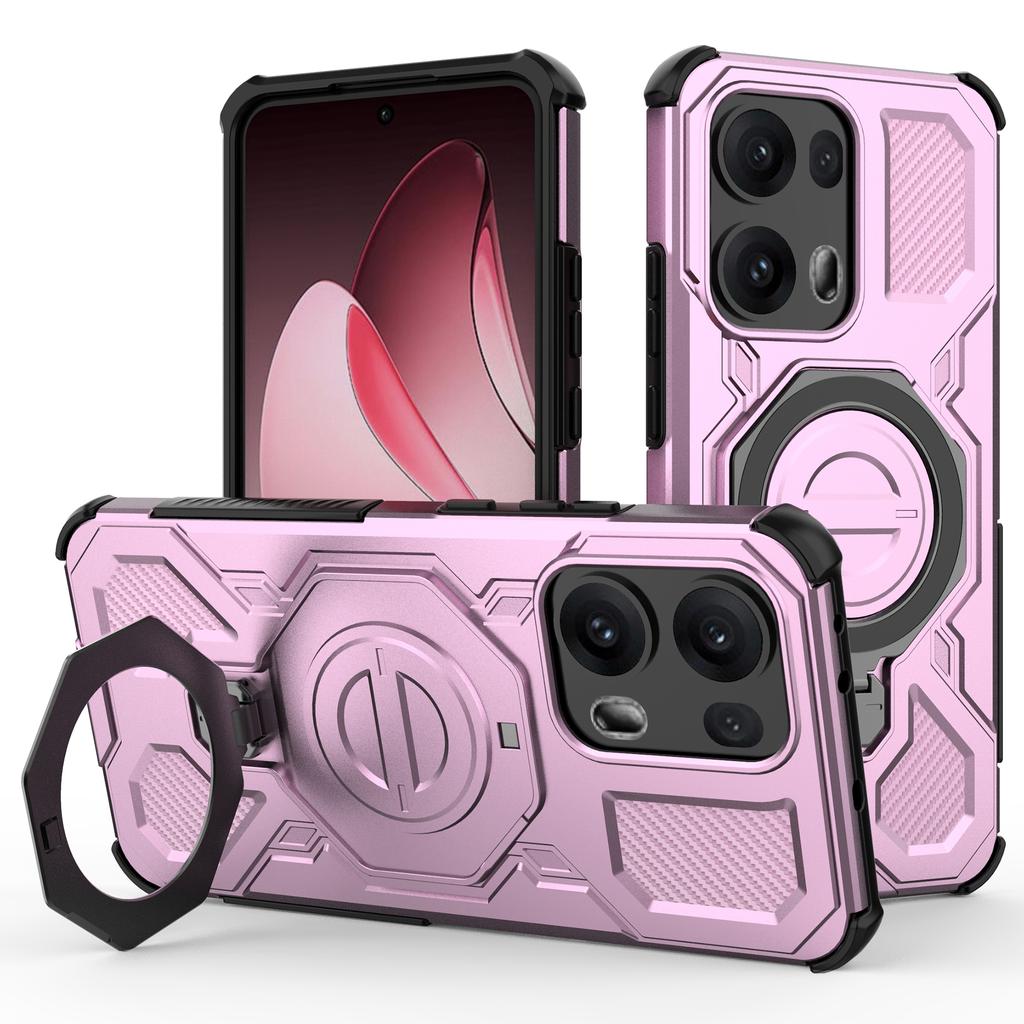 For Oppo Reno13 Pro 5G Magnetic Case Rotating Metal Kickstand PC+TPU Phone Back Cover