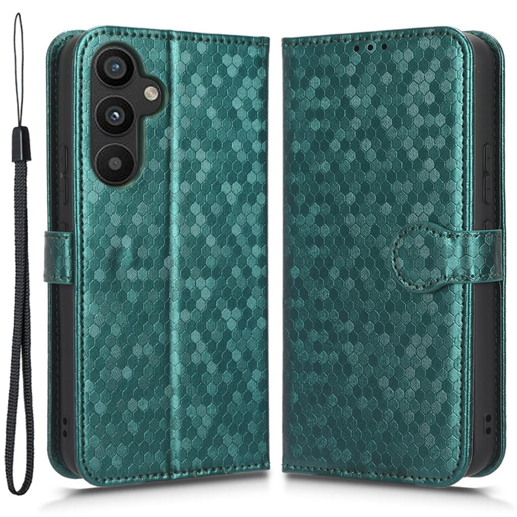 Dla Samsunga Galaxy A34 5G Wzór w kropki Impregnowane Etui na telefon Skóra PU Wstrząsoodporne Etui Portfel Stojak ze Smyczą