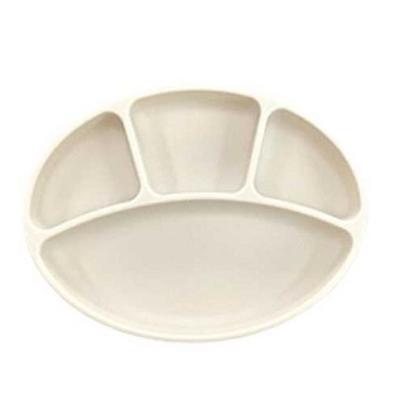 (Made In Korea) Blue Mama Silicone Baby Suction Plate, Cream Color