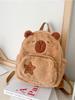 2026 Cute Capybara Plush Backpack: Versatile Fur Bag for Women & Students