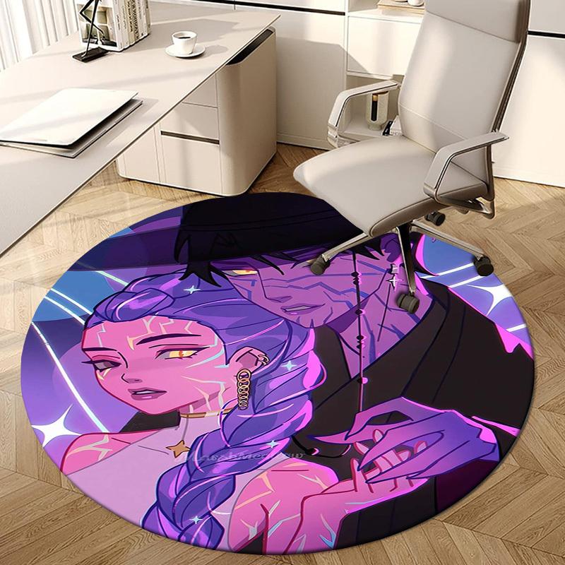 1pc Vibrant Fantasy Couple Round carpet, Made of Polyester,Perfect for Decorating Office Chairs, Living Rooms,fplt110