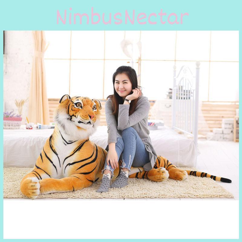 Luxurious Tiger Plush Animal Realistic Big Cat Orange Bengal Soft Stuffed Toy Pillow