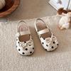 Fairy Style Polka Dot Ballet Sandals for Girls - Trendy Summer Bowknot Closed-Toe Shoes