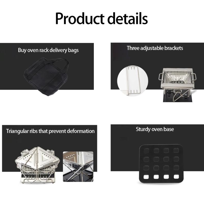 Wind Resistant Outdoor Folding Stove Stable Cooking Performancex When Folded Efficient Combustion Various Setting