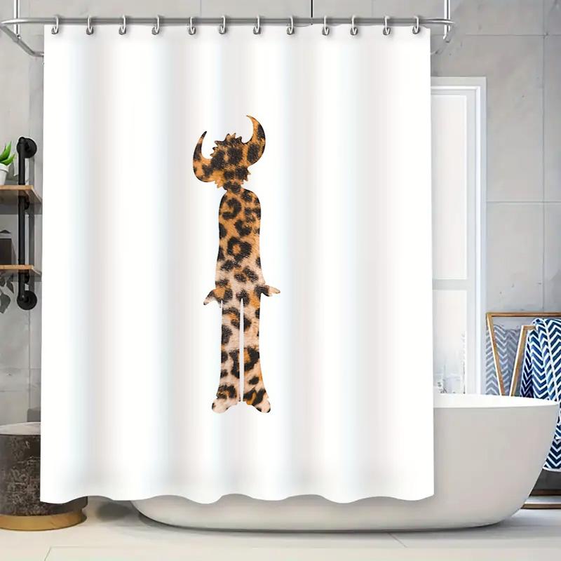 Unique Animal Shower Curtain Leopard Print Bathroom Decor Nature Wildlife Pattern Washable Fabric Modern Home Decor Gift 90x180cm