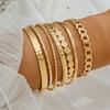 European and American Hammered Pattern Arrow Diamond-shaped Bracelet Chain Twist Hammered Pattern Bracelet Seven-piece Set for Women
