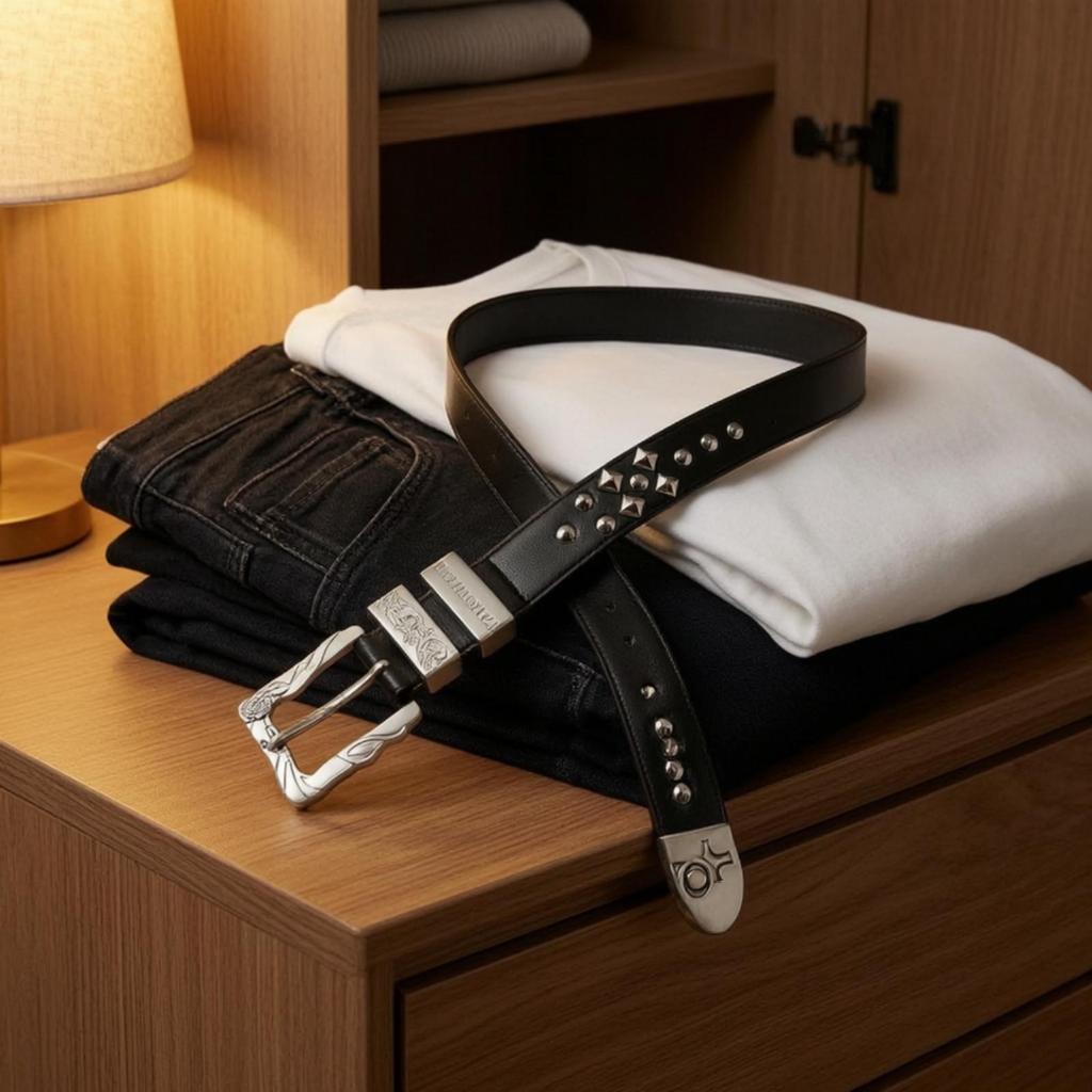 Studded Belt Punk Accessory Streetwear for Jeans