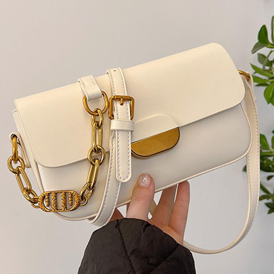 

Горячая модная нишевая текстурированная сумка-конверт с цепочкой подмышками, женская сумка, новинка 2024, весенняя сумка через плечо на одно плечо белый