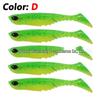 7cm Fish Eye T-tail Soft Lure, Two-color Wave Pattern, for Grouper & Mandarin Fish, 2.8g Artificial Bait