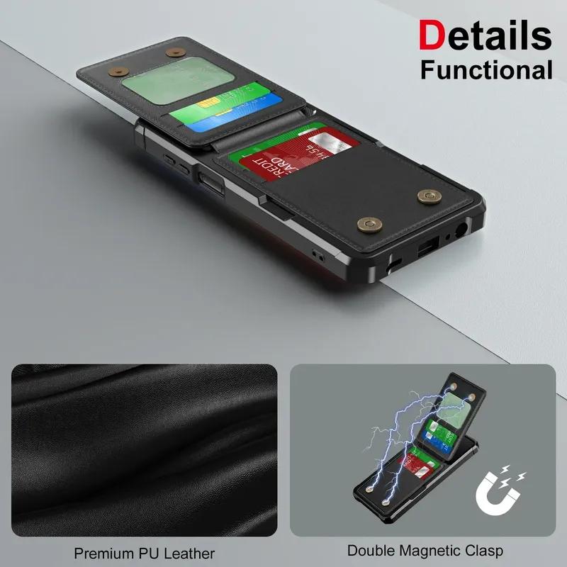 For Samsung Galaxy S25 S24 S23 S22 S21 Ultra Plus FE A56 A36 A26 A55 A35 A54 A34 Wallet Case with Card Holder Slot Phone Cover
