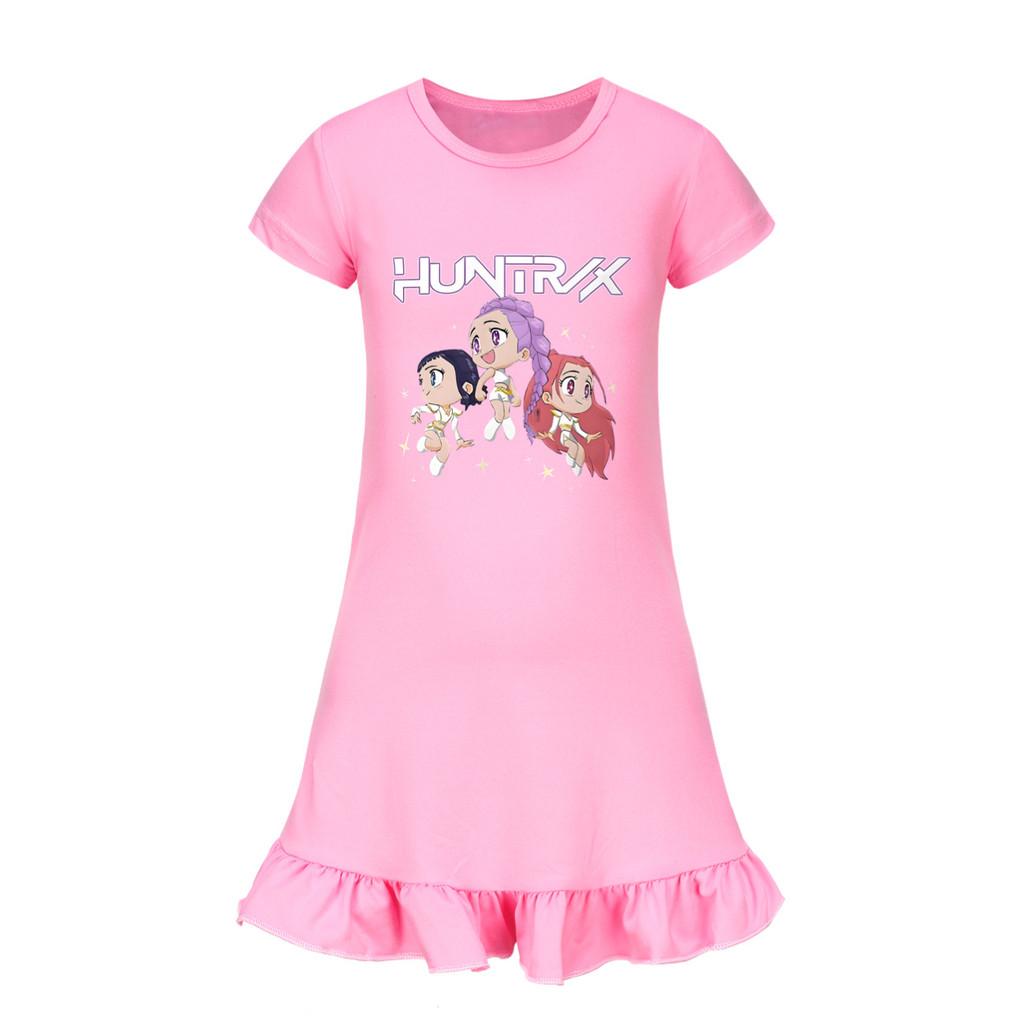 5044 Kids Girls Mira Zoey Rumi Printed Ruffle Short Sleeves Casual Dress