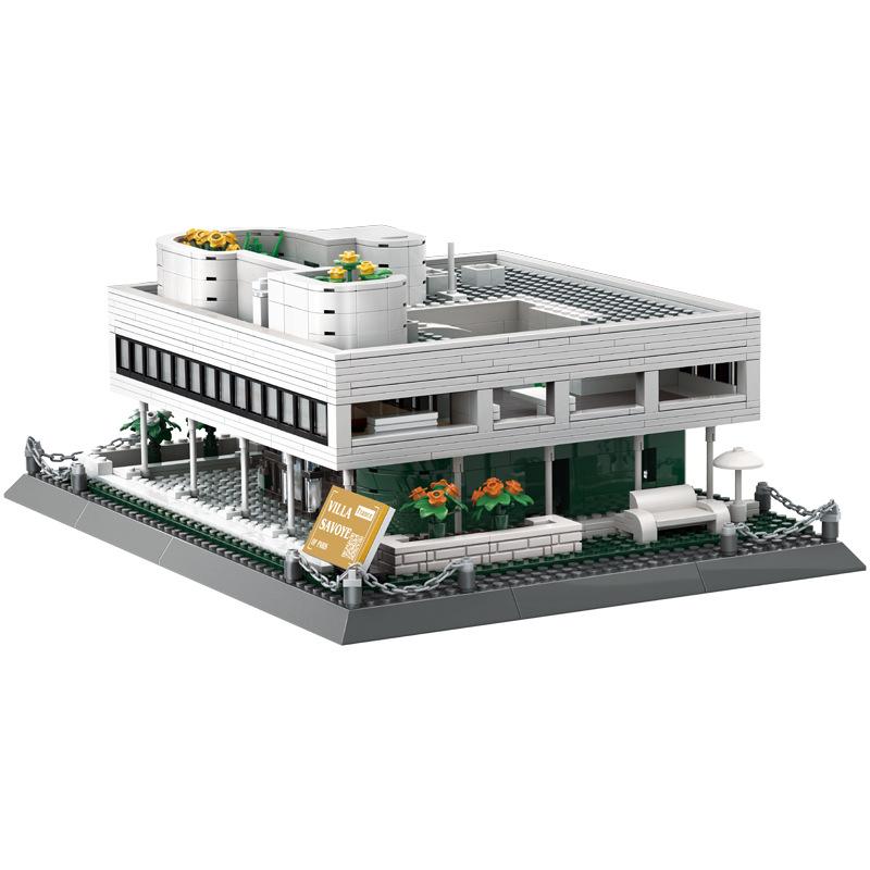

1226PCS World Famous Architecture Villa Savoye Of Paris France Building Blocks Small Particle Assembly Toys Boys Gifts Assembly
