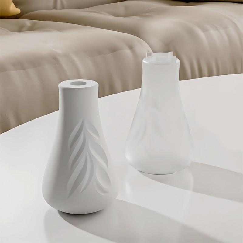 Unique Leaf Pattern Vases Mould Reusable Silicone Vase Mold for Unique Leaf Design Vase and Homes Decorations