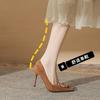 -B temperament thin heel pointed women's high heel single shoes elegant high velvet new versatile women's single shoes