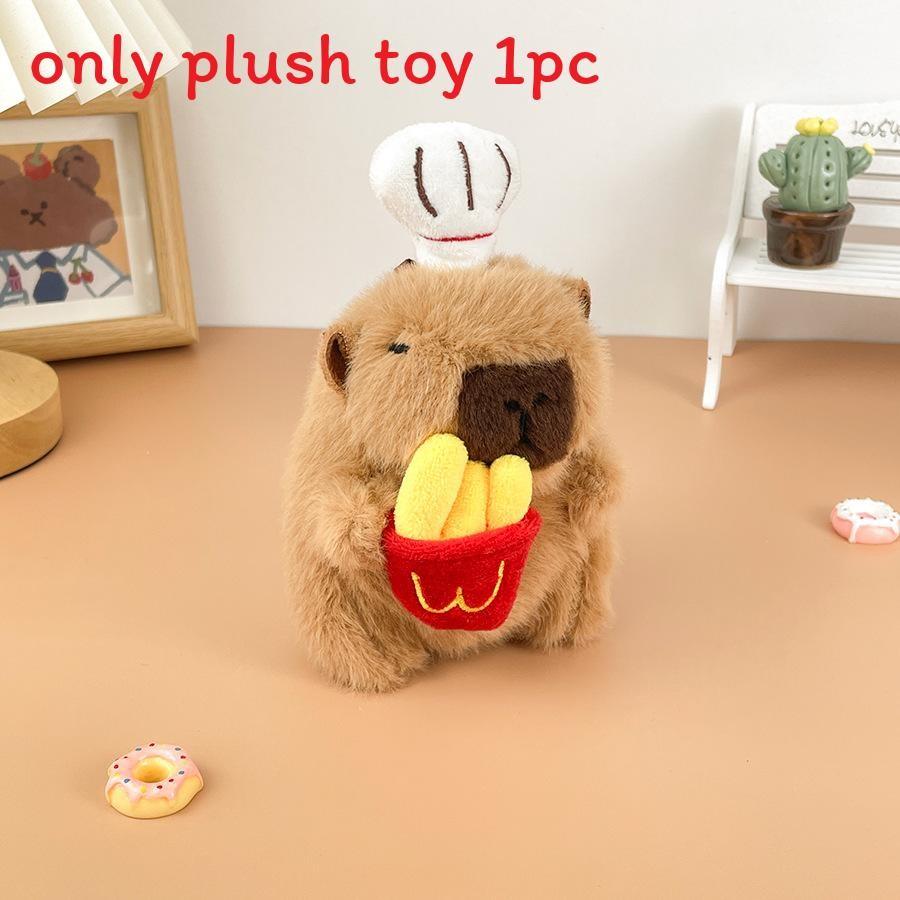 Capybara Cartoon Chef Plush Doll Children Toys Keychains Backpack Decoration