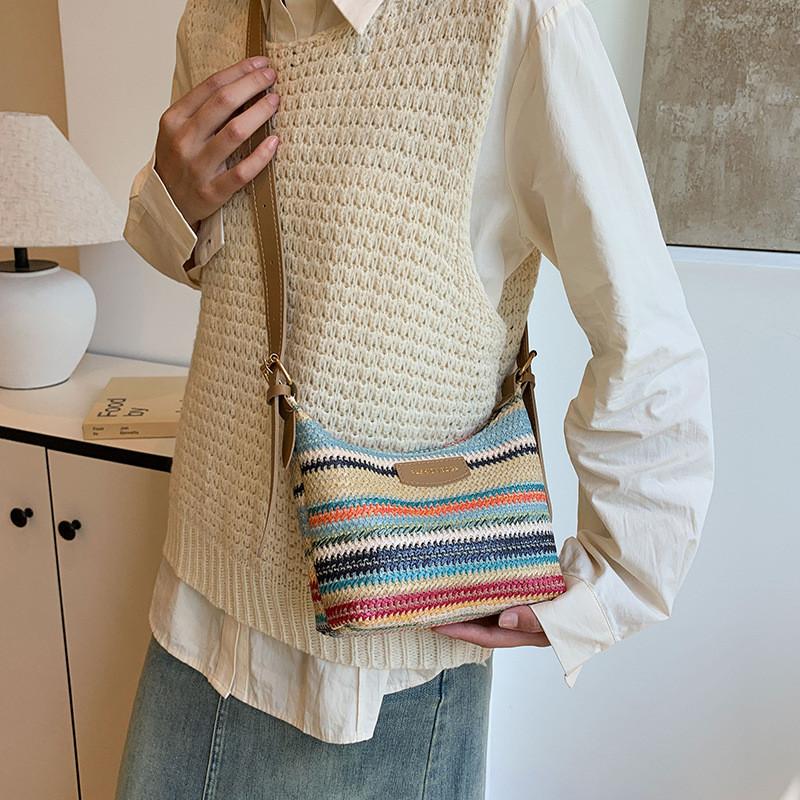 Casual Woven Tote Bag For Women With Tophandle And Polyester Lining For Daily Use