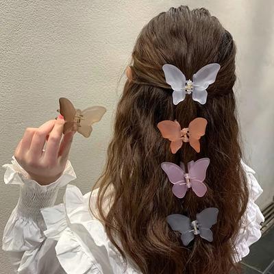 Mode Koreanische Farbige Matte Klar Schmetterling Haar Clips frauen Kleine Haar Krallen Elegante Shark Clips Headwear Haar Zubehör