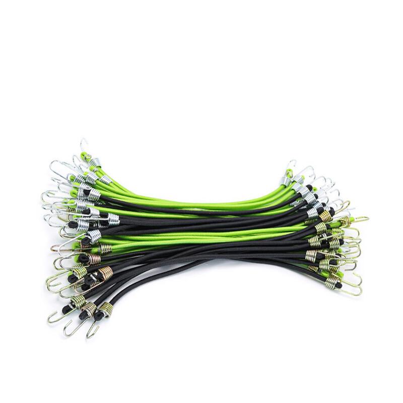 Outdoor Elastic Bungee Cords with Hooks, 4mm, Black