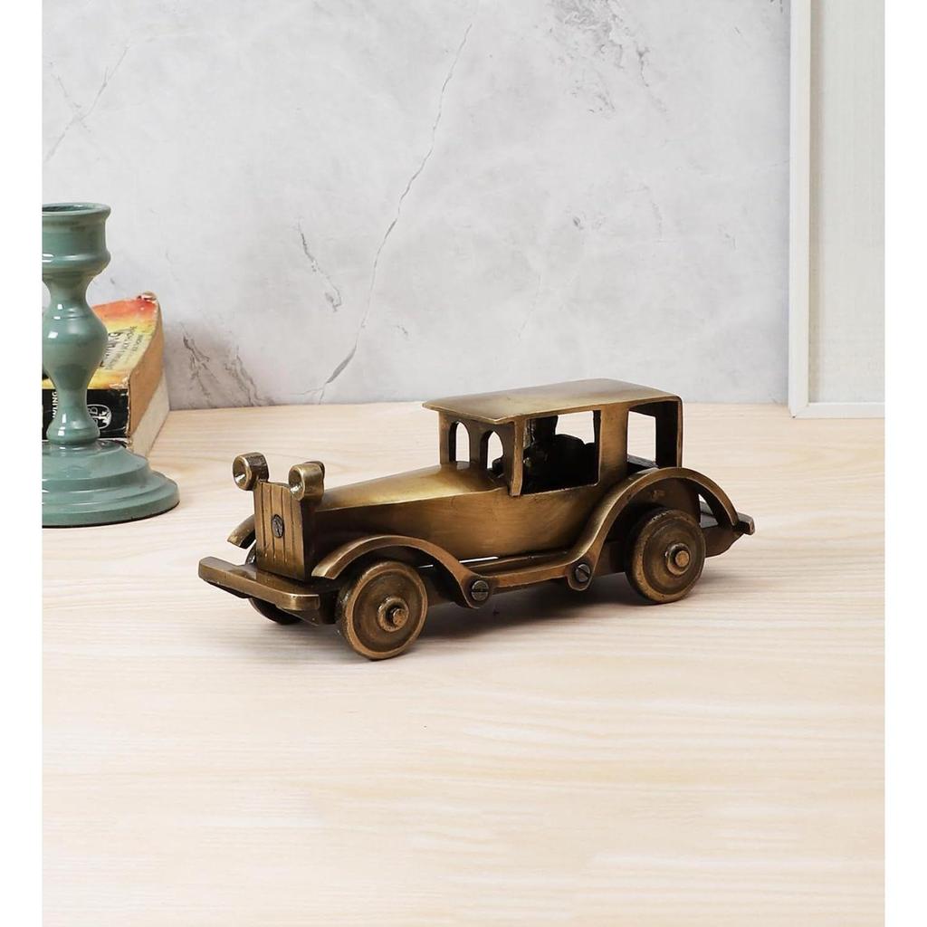 Brass Vintage Motor Car Showpiece, Figurine for Home Decor, Brass Antique Showpieces for Home,Antique Brown, Pack of 1