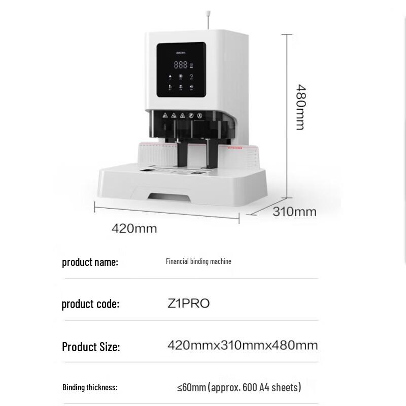 Deli Z1PRO Smart Financial Binding Machine CN plug (adapter included)