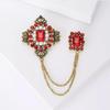 Vintage Elegant Square  Metal Tassel Brooches Badges For Women Men  Suit Coat Pin Jewelry Accessories Gift