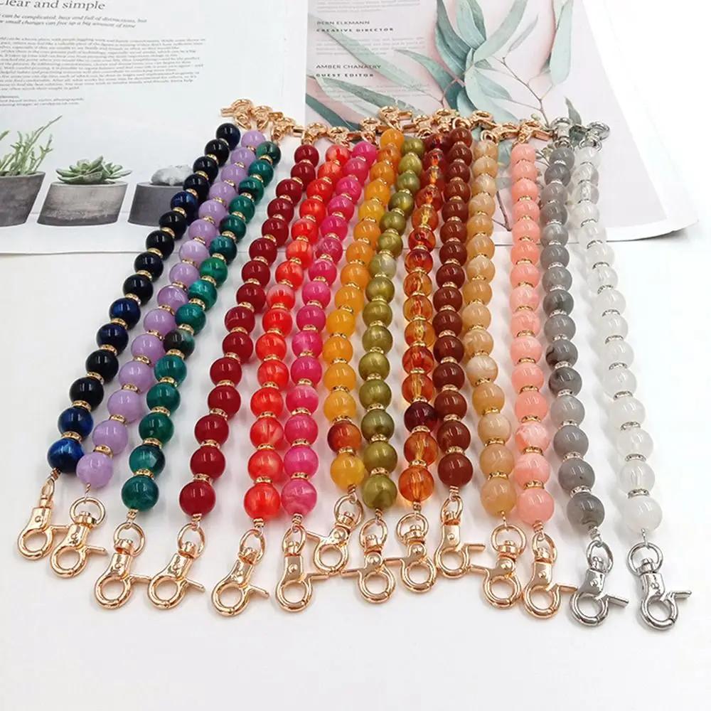 Exquisite Colorful Stone Handbag Chain Resin Replaceable Phone Case Hanging Chain Extension Bead Chain Bag Parts Accessories