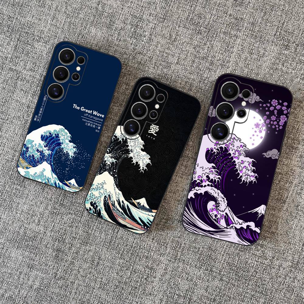 The Great Wave Off Kanagawa Art Phone Case For Samsung S 24 Fe 25 Ultra Plus 20 Lite 21 30 22 23 24 22 Ultra 5G Fundas