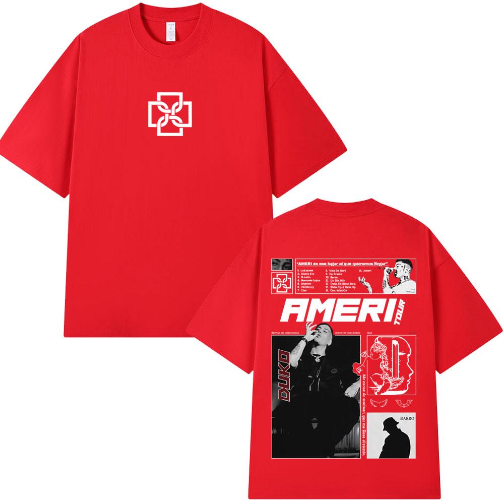 Rapper Duki Ameri Tour Merch Tshirt Unisexs Women Clothing Fashion Hip Hop Oversized Tshirts Cotton Cozy Short Sleeve T Shirts 3XL