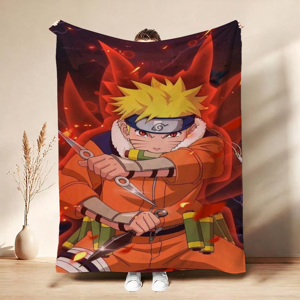 Naruto'S Ninja Way Anime Cartoon Flannel Blanket Skinfriendly Warm Fleece Blanket For Living Room Air Conditioner Room Home Party Decor Christmas Gift